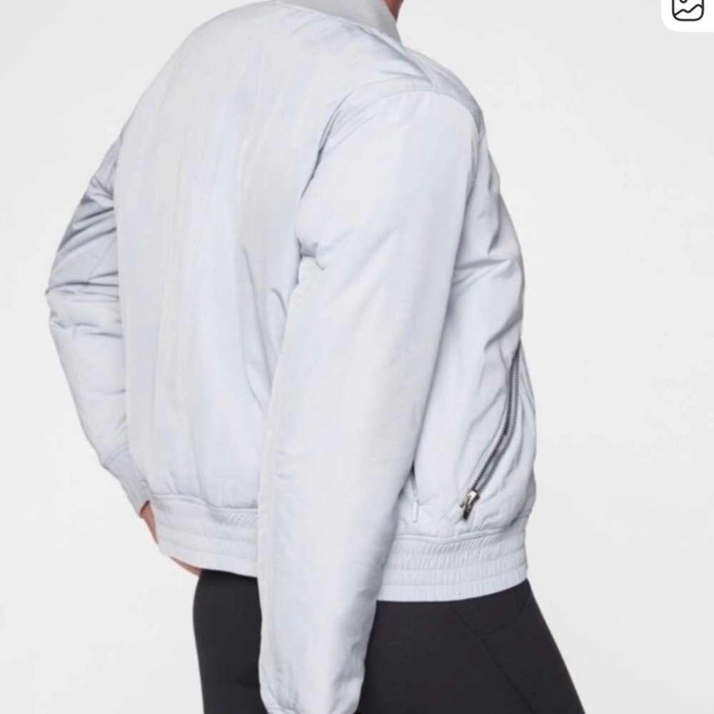 Athleta Soft Gray Bomber Jacket-Medium - image 2